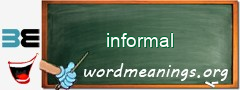 WordMeaning blackboard for informal